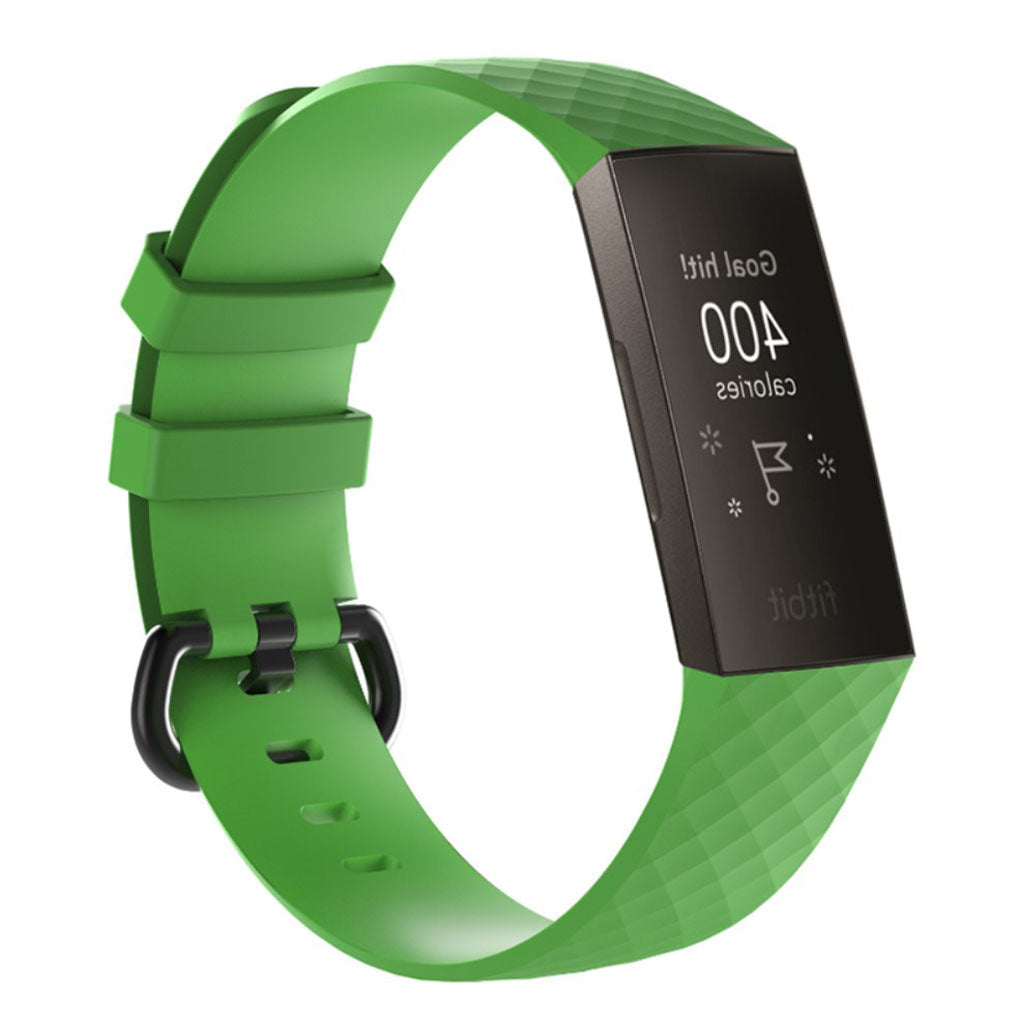 Fremragende Fitbit Charge 3 Silikone Rem - Grøn#serie_5