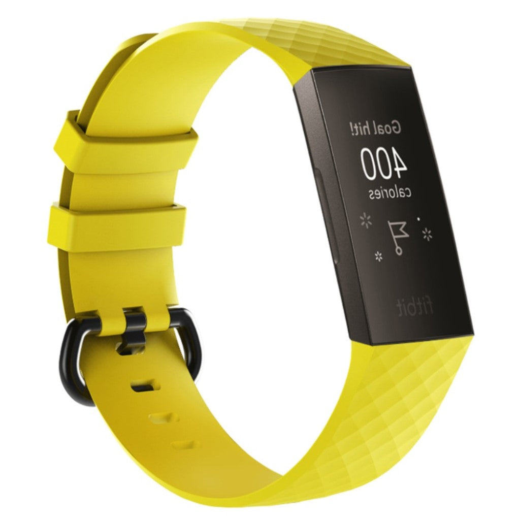 Fremragende Fitbit Charge 3 Silikone Rem - Gul#serie_6