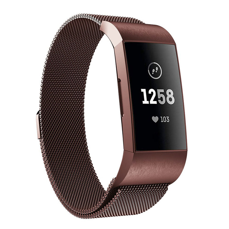 Helt vildt pænt Fitbit Charge 3 Metal Rem - Brun#serie_2
