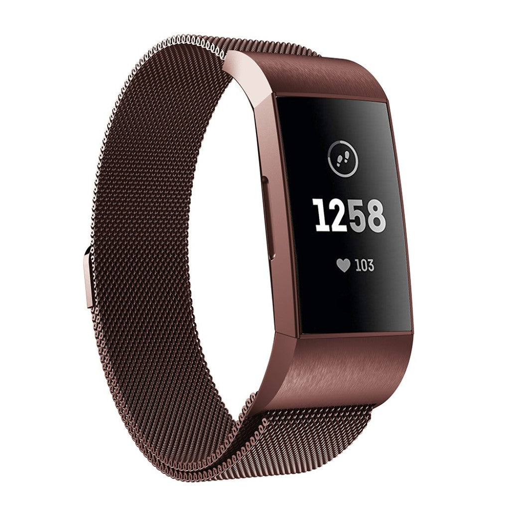 Mega fint Fitbit Charge 3 Metal Rem - Brun#serie_2