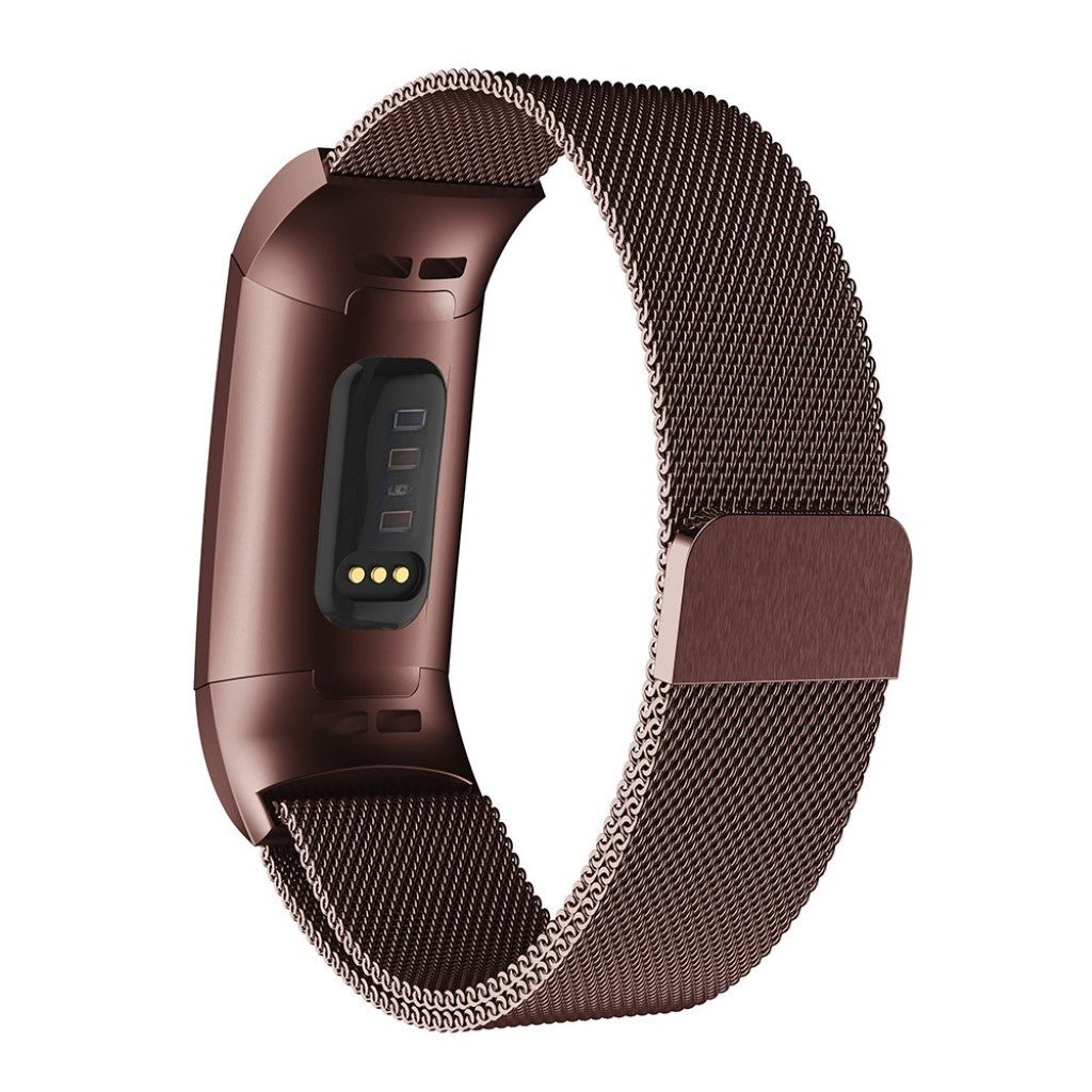 Mega fint Fitbit Charge 3 Metal Rem - Brun#serie_2