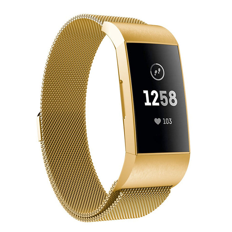 Mega fint Fitbit Charge 3 Metal Rem - Guld#serie_3