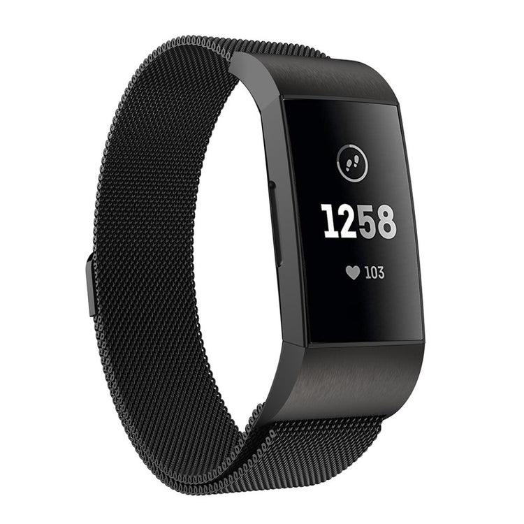 Mega fint Fitbit Charge 3 Metal Rem - Sort#serie_6
