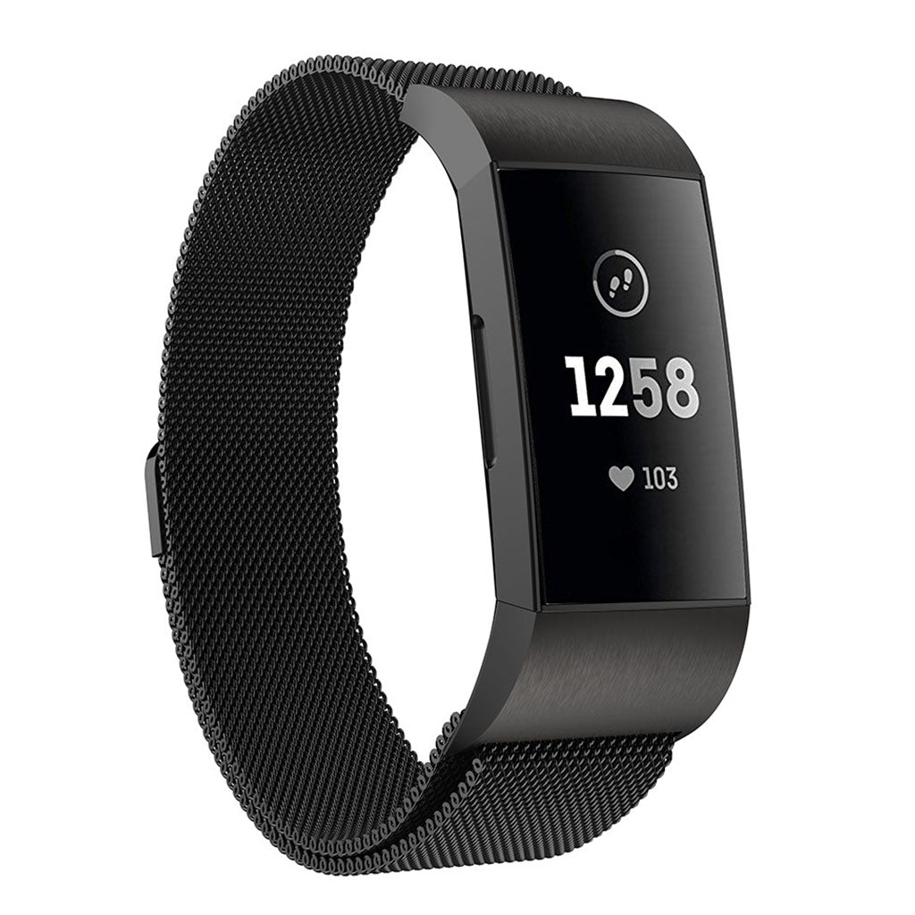Mega fint Fitbit Charge 3 Metal Rem - Sort#serie_6