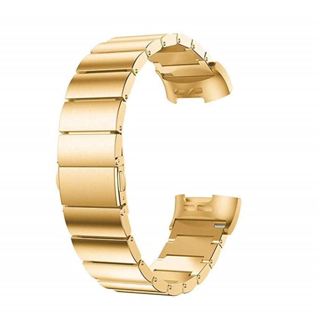 Meget elegant Fitbit Charge 3 Metal Rem - Guld#serie_1