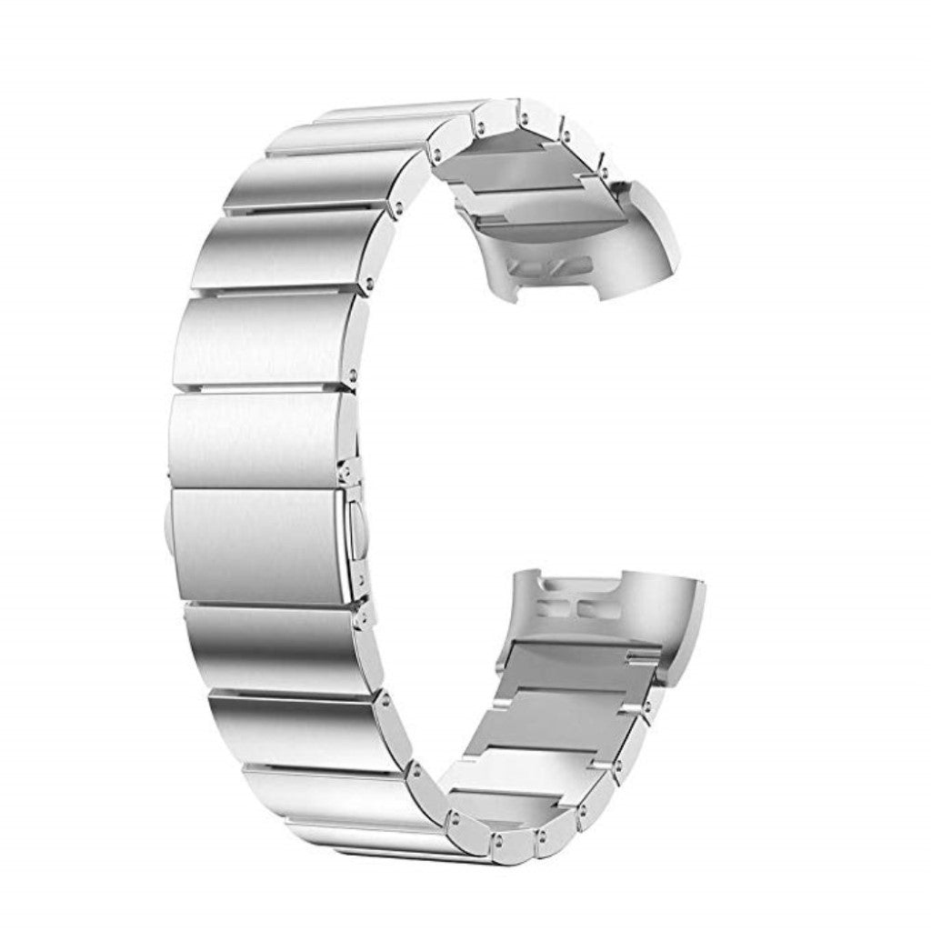 Meget elegant Fitbit Charge 3 Metal Rem - Sølv#serie_3