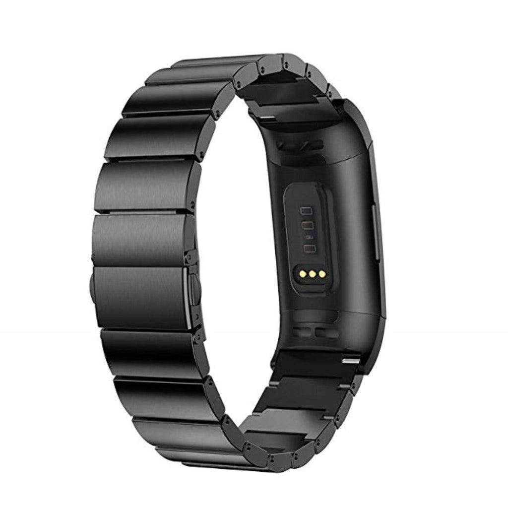Meget elegant Fitbit Charge 3 Metal Rem - Sort#serie_4