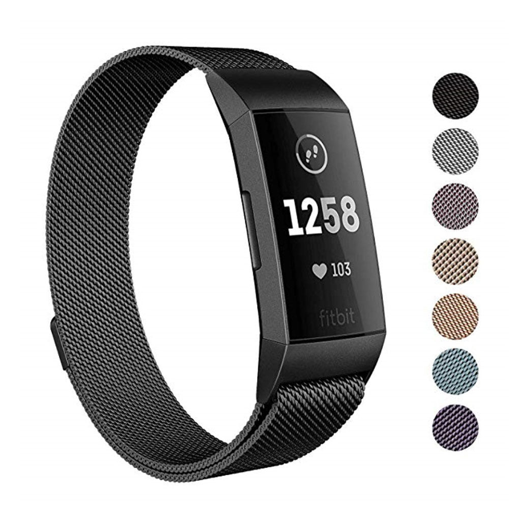 Rigtigt flot Fitbit Charge 3 Metal Rem - Sort#serie_7