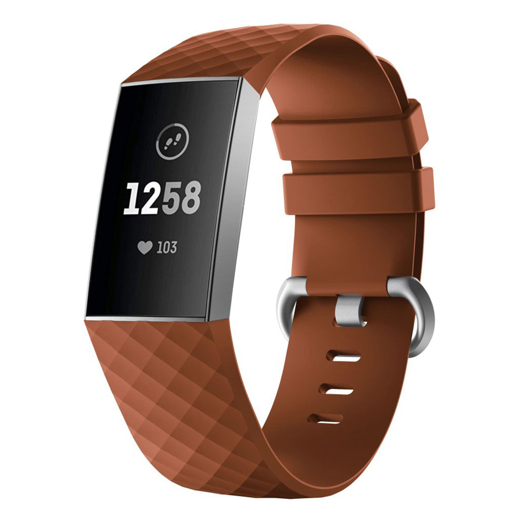 Rigtigt nydelig Fitbit Charge 3 Silikone Rem - Brun#serie_1