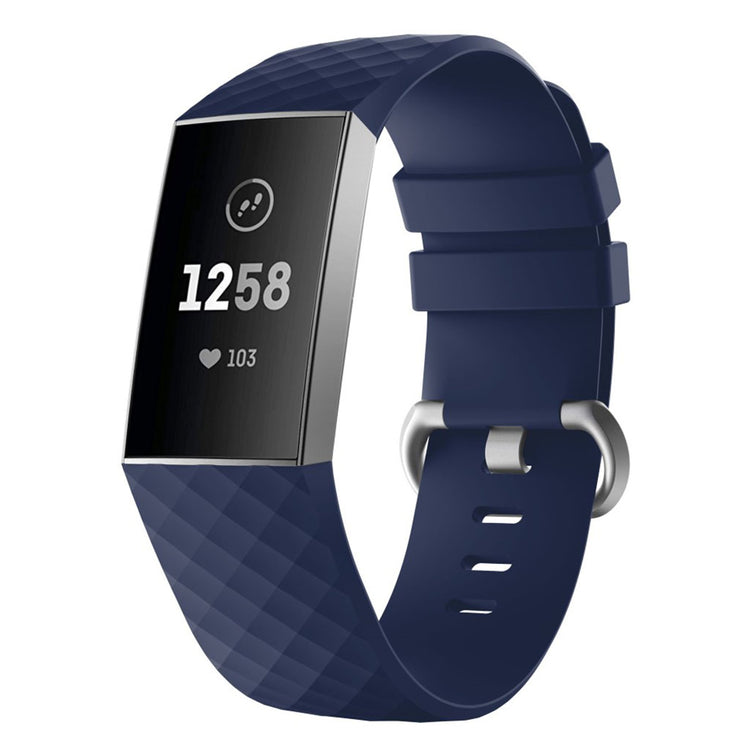 Rigtigt nydelig Fitbit Charge 3 Silikone Rem - Blå#serie_3