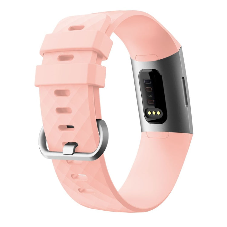 Rigtigt nydelig Fitbit Charge 3 Silikone Rem - Pink#serie_5