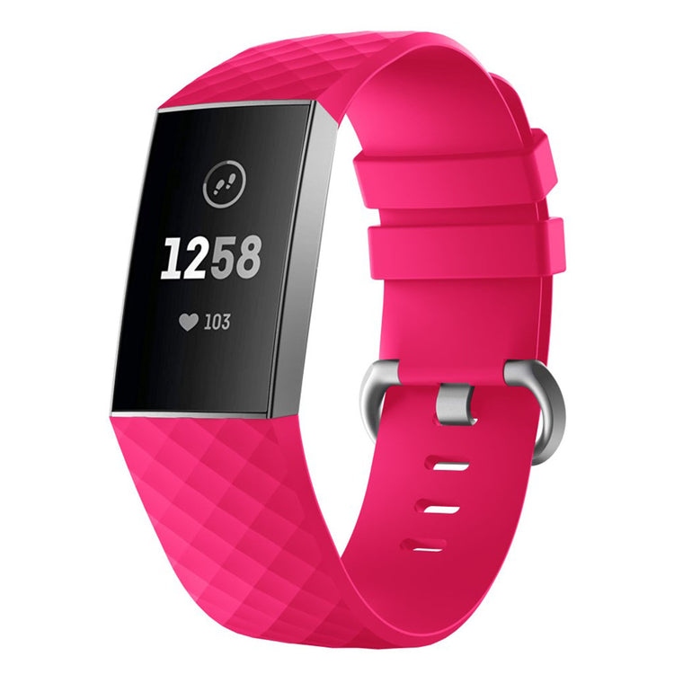 Rigtigt nydelig Fitbit Charge 3 Silikone Rem - Pink#serie_6