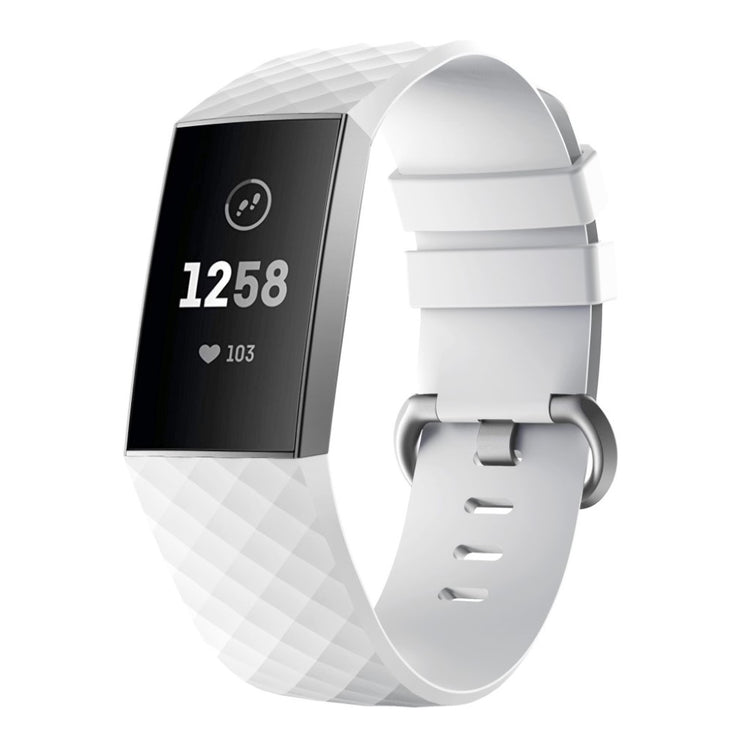 Rigtigt nydelig Fitbit Charge 3 Silikone Rem - Hvid#serie_9