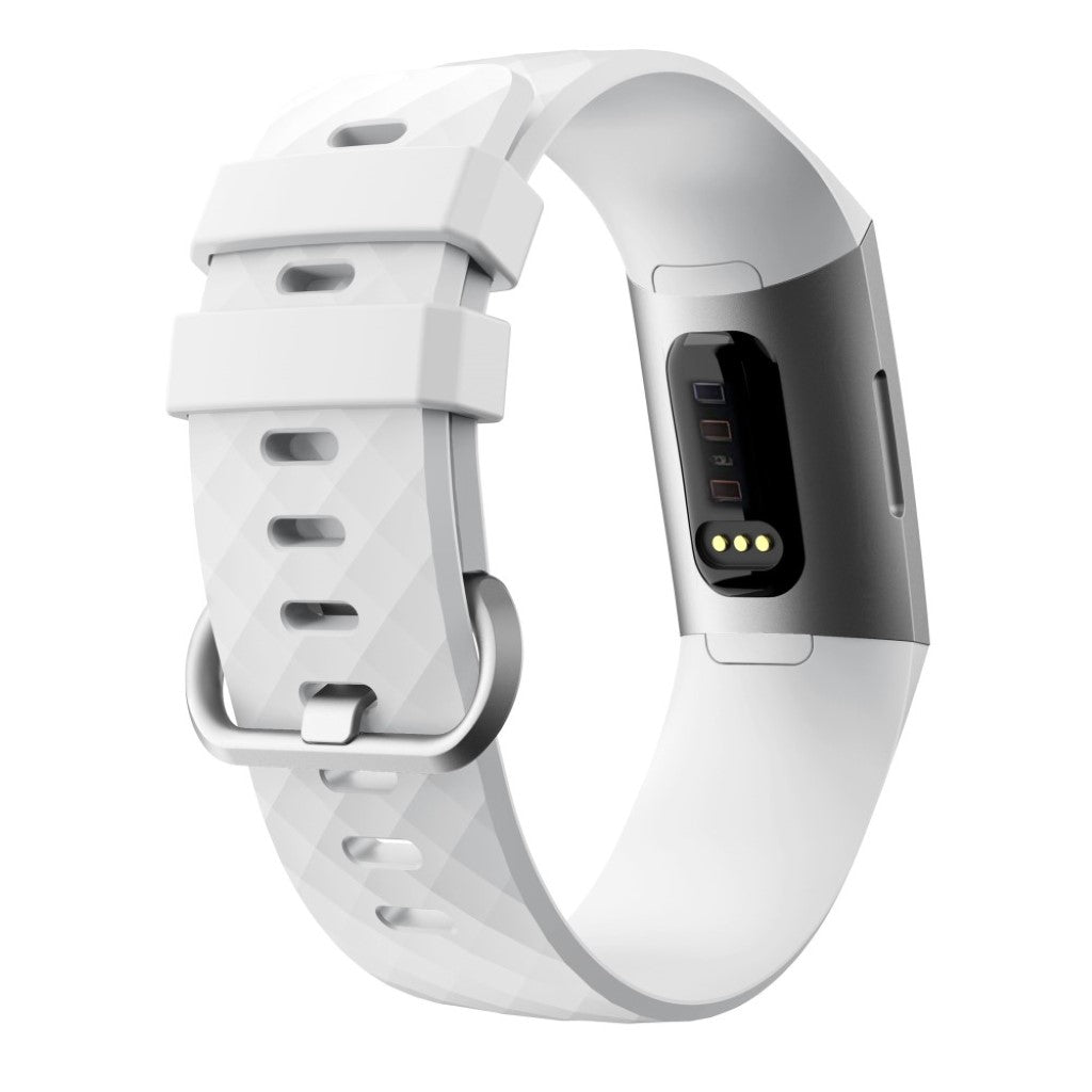 Rigtigt nydelig Fitbit Charge 3 Silikone Rem - Hvid#serie_9