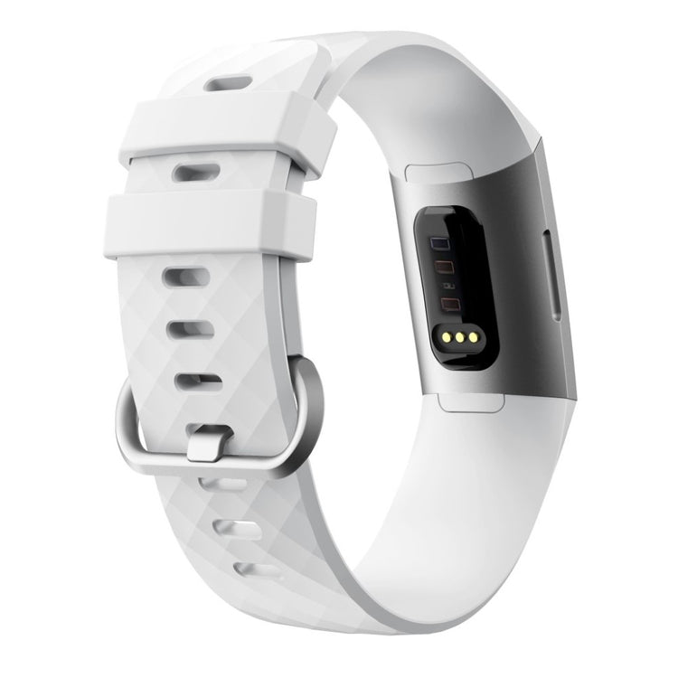 Rigtigt nydelig Fitbit Charge 3 Silikone Rem - Hvid#serie_9
