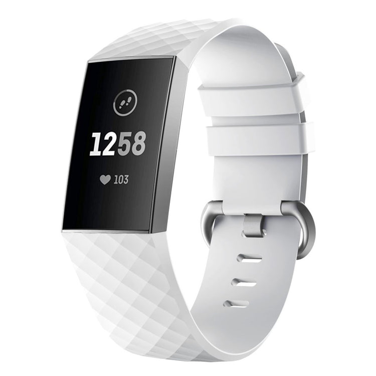 Rigtigt nydelig Fitbit Charge 3 Silikone Rem - Hvid#serie_9