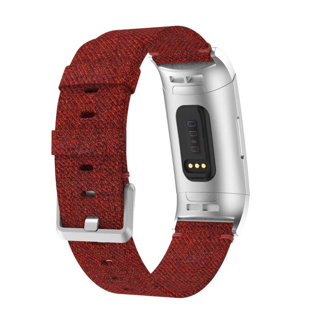 Vildt elegant Fitbit Charge 3 Nylon Rem - Rød#serie_2