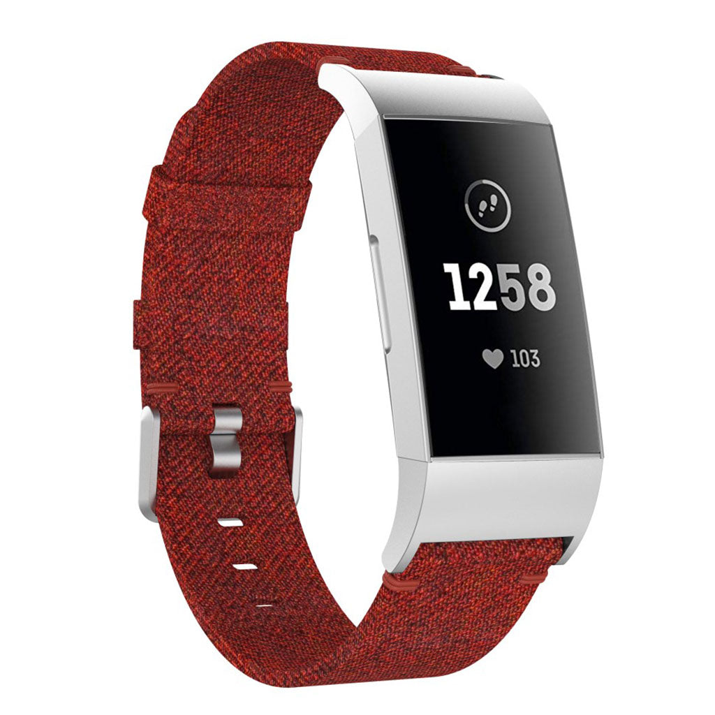 Vildt elegant Fitbit Charge 3 Nylon Rem - Rød#serie_2