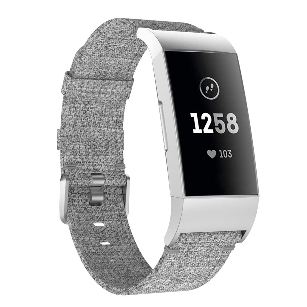 Vildt elegant Fitbit Charge 3 Nylon Rem - Sølv#serie_3