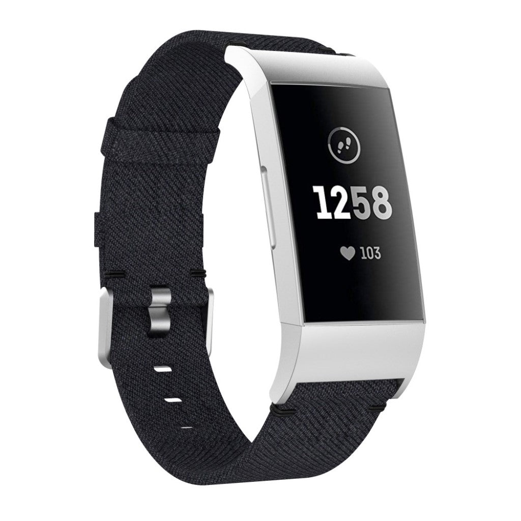 Vildt elegant Fitbit Charge 3 Nylon Rem - Sort#serie_4
