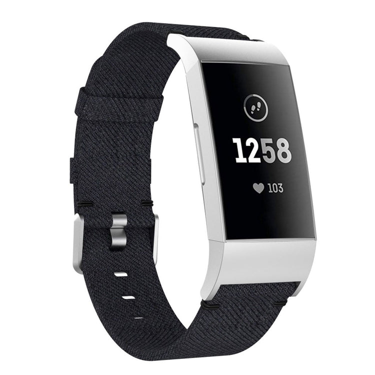 Vildt elegant Fitbit Charge 3 Nylon Rem - Sort#serie_4