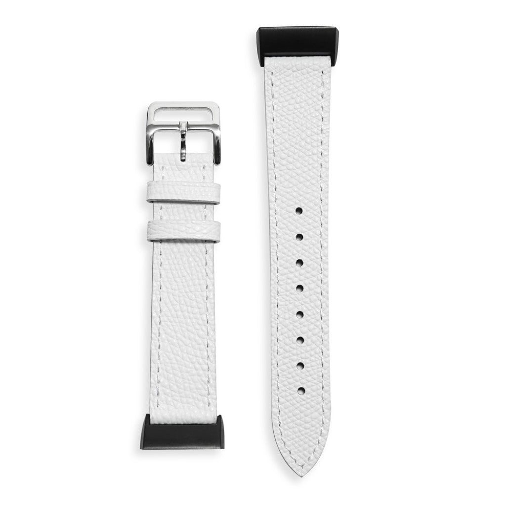 Tidsløst Fitbit Charge 3 Ægte læder Rem - Hvid#serie_2