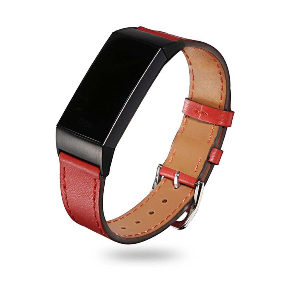 Tidsløst Fitbit Charge 3 Ægte læder Rem - Beige#serie_3