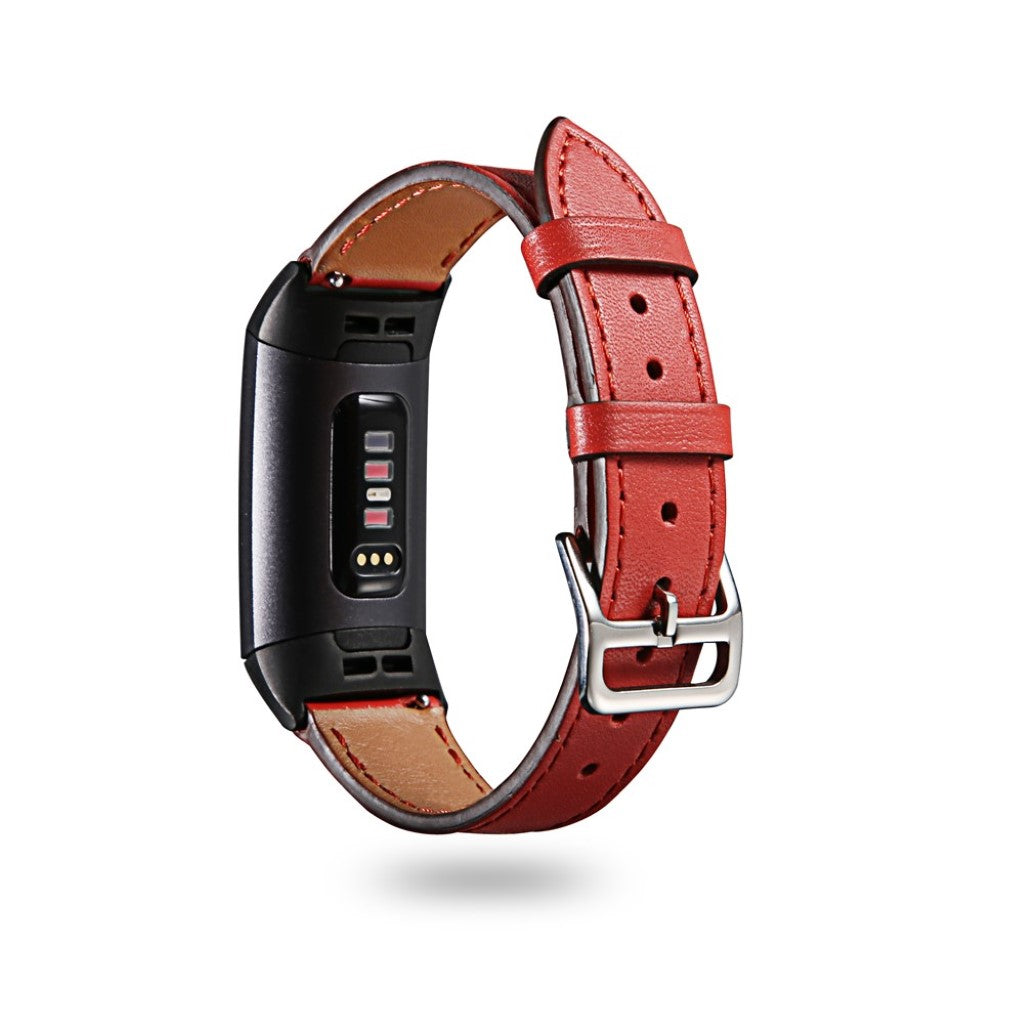 Tidsløst Fitbit Charge 3 Ægte læder Rem - Beige#serie_3