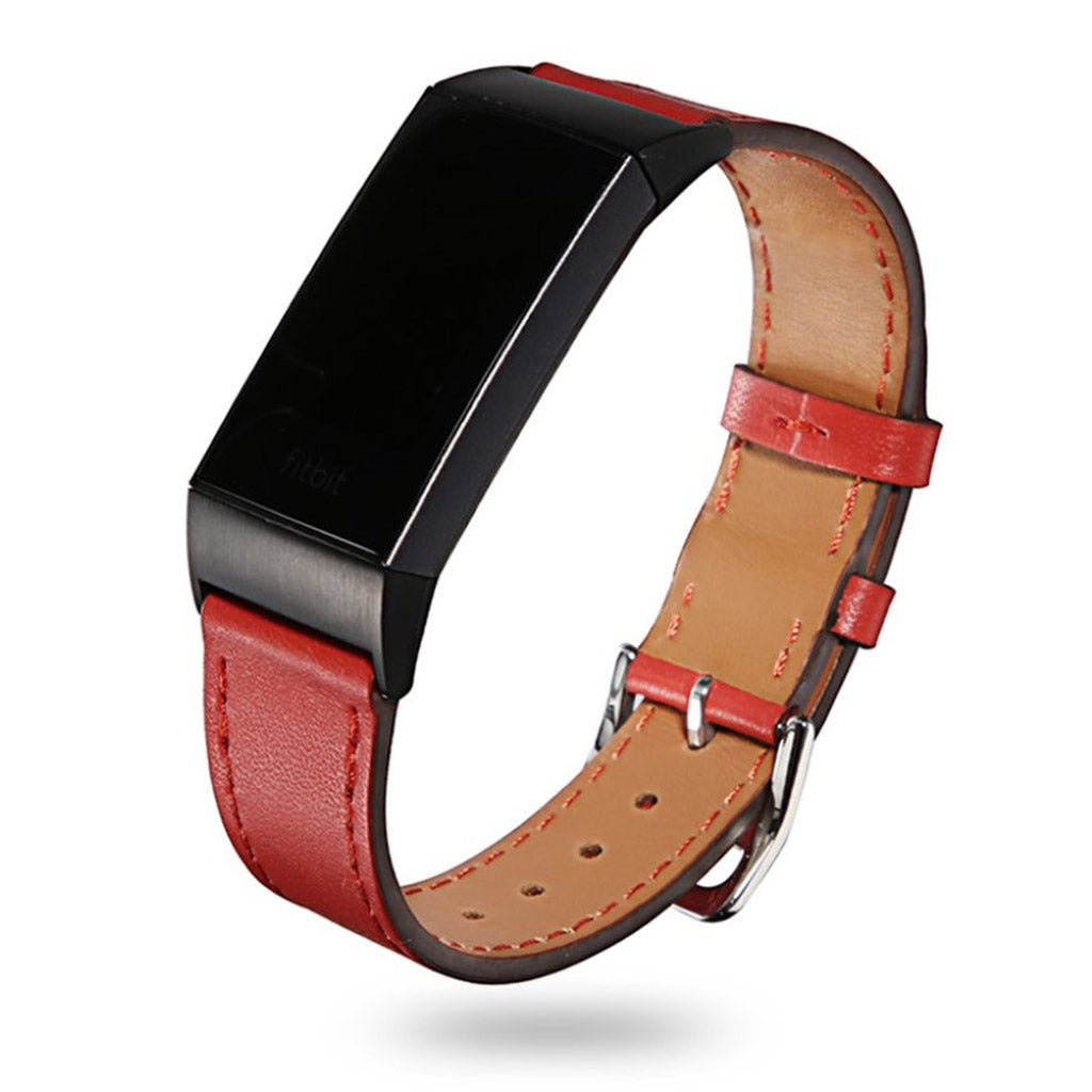 Tidsløst Fitbit Charge 3 Ægte læder Rem - Beige#serie_3