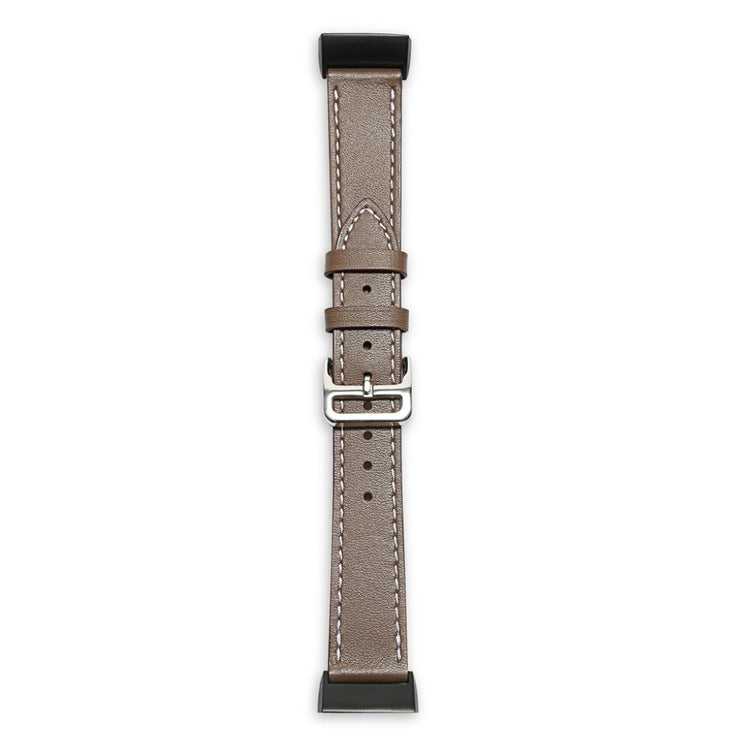 Tidsløst Fitbit Charge 3 Ægte læder Rem - Brun#serie_4