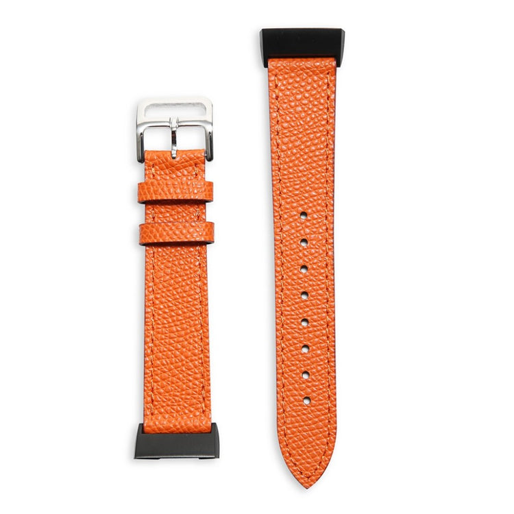 Tidsløst Fitbit Charge 3 Ægte læder Rem - Orange#serie_5