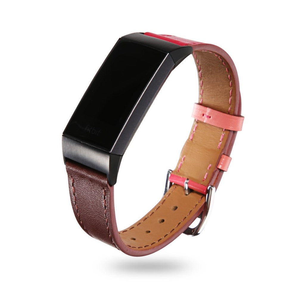 Tidsløst Fitbit Charge 3 Ægte læder Rem - Flerfarvet#serie_8