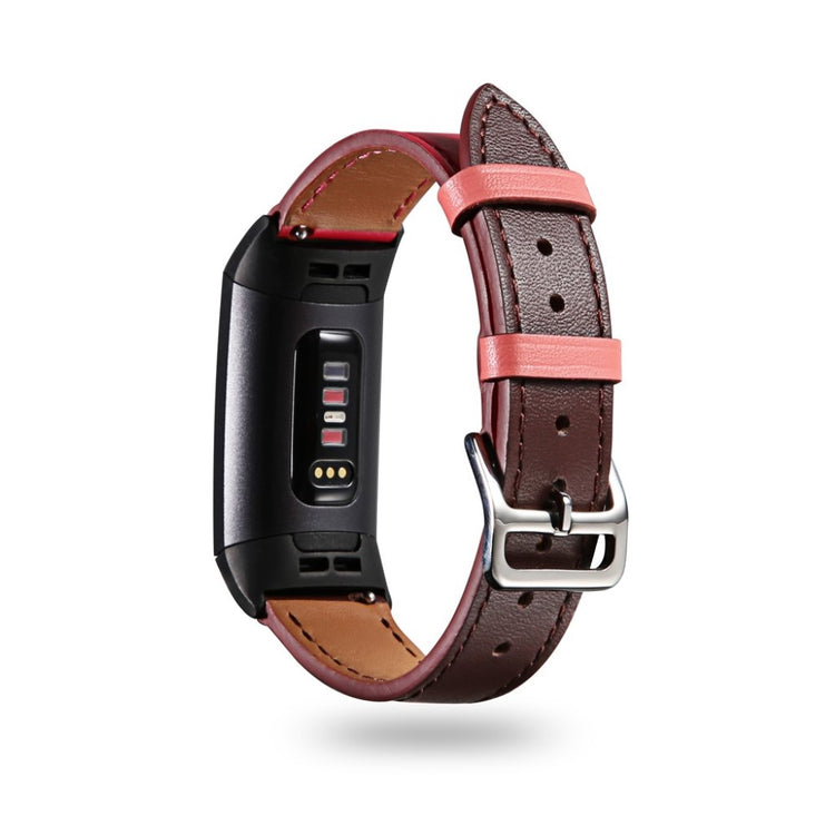 Tidsløst Fitbit Charge 3 Ægte læder Rem - Flerfarvet#serie_8