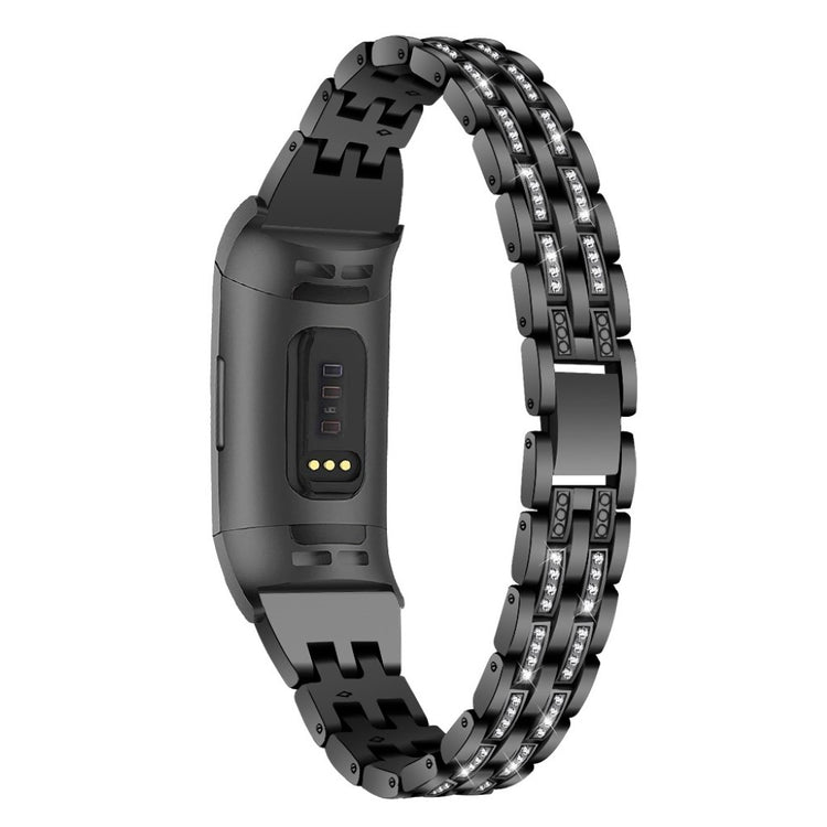 Vildt smuk Fitbit Charge 3 Plastik og Silikone Rem - Sort#serie_1