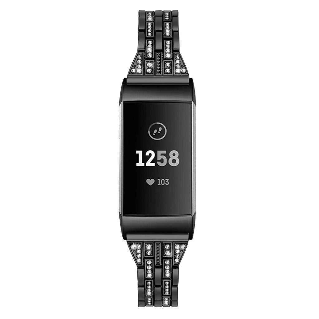 Vildt smuk Fitbit Charge 3 Plastik og Silikone Rem - Sort#serie_1