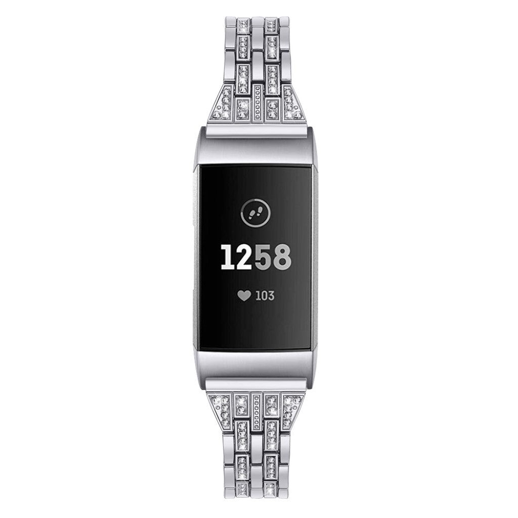 Vildt smuk Fitbit Charge 3 Plastik og Silikone Rem - Sølv#serie_2