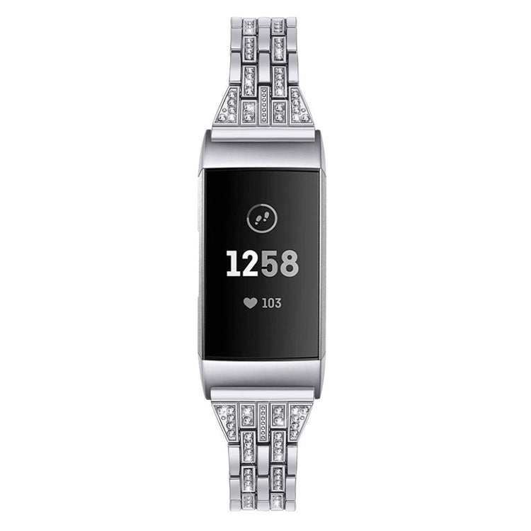 Vildt smuk Fitbit Charge 3 Plastik og Silikone Rem - Sølv#serie_2