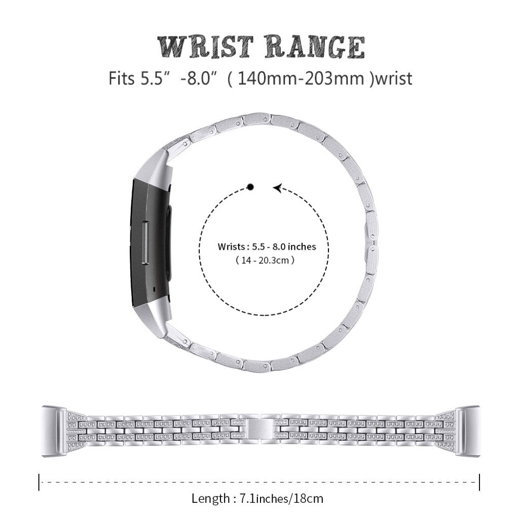 Vildt smuk Fitbit Charge 3 Plastik og Silikone Rem - Sølv#serie_2