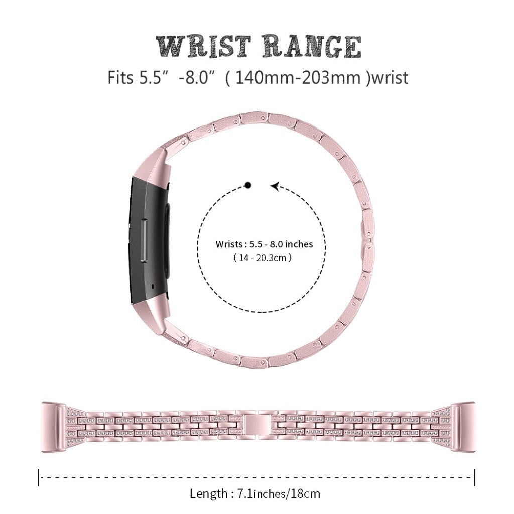 Vildt smuk Fitbit Charge 3 Plastik og Silikone Rem - Pink#serie_3