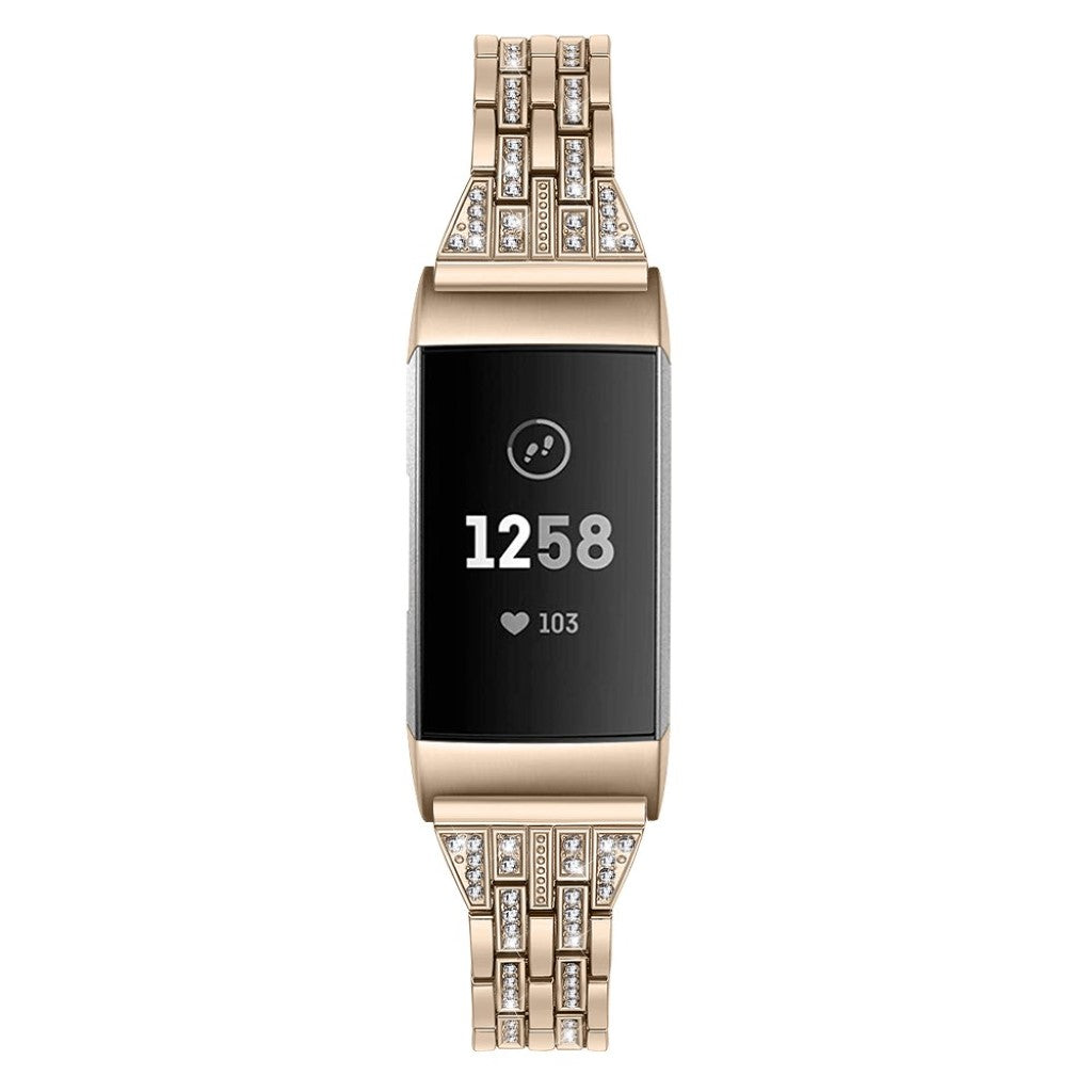 Vildt smuk Fitbit Charge 3 Plastik og Silikone Rem - Guld#serie_5