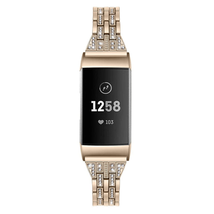 Vildt smuk Fitbit Charge 3 Plastik og Silikone Rem - Guld#serie_5
