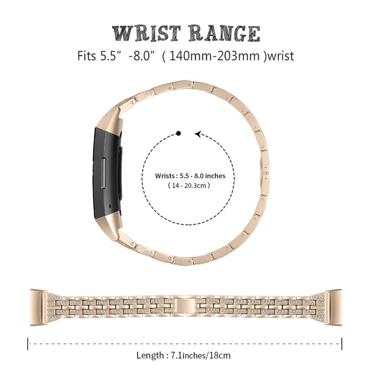 Vildt smuk Fitbit Charge 3 Plastik og Silikone Rem - Guld#serie_5
