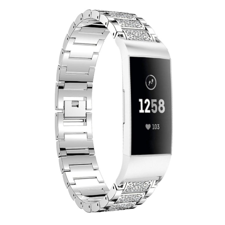 Meget nydelig Fitbit Charge 3 Metal Rem - Sølv#serie_4