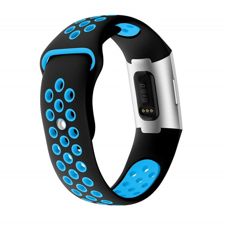 Meget skøn Fitbit Charge 3 Silikone Rem - Blå#serie_6