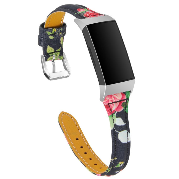 Slidstærk Fitbit Charge 3 Ægte læder Rem - Pink#serie_1