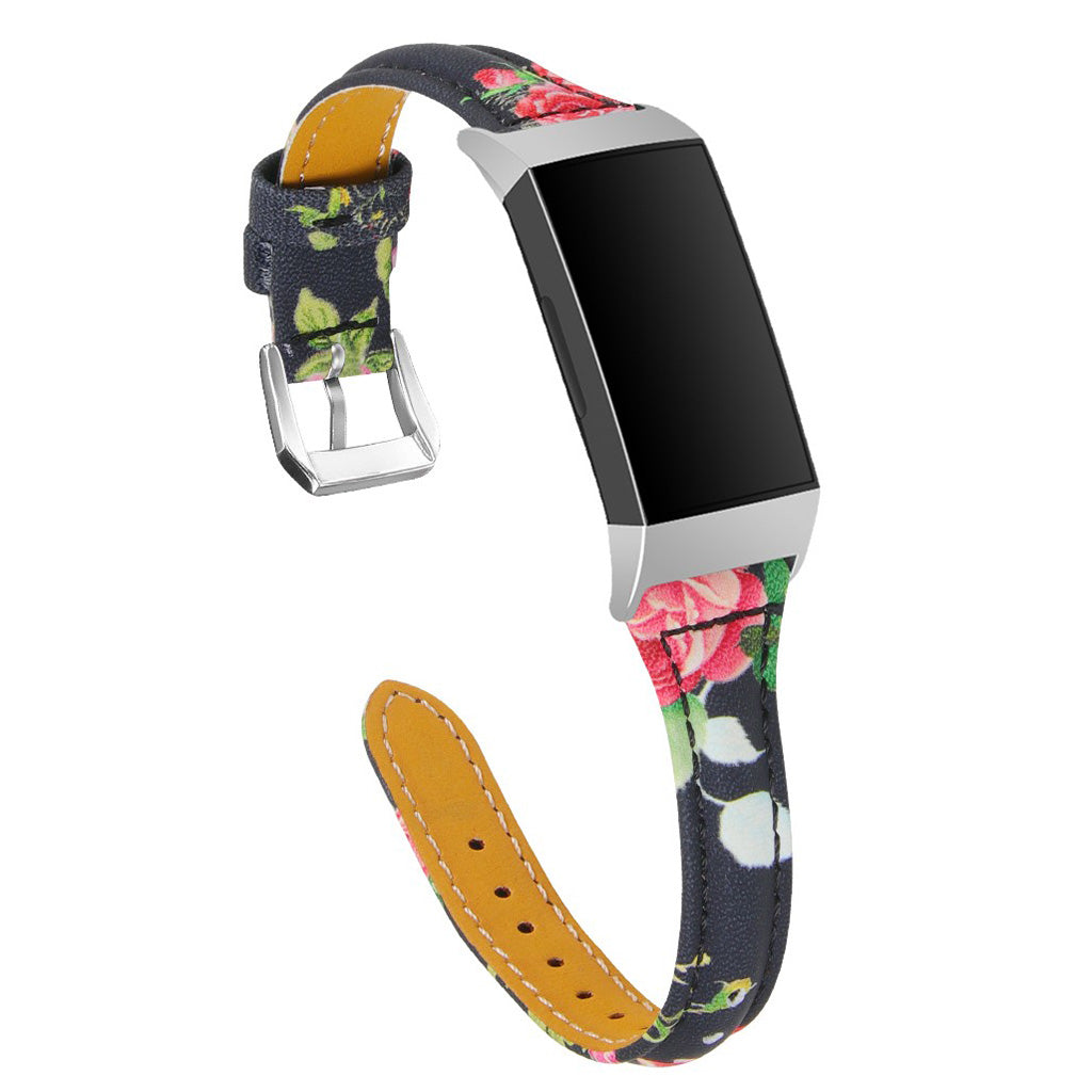Slidstærk Fitbit Charge 3 Ægte læder Rem - Pink#serie_1