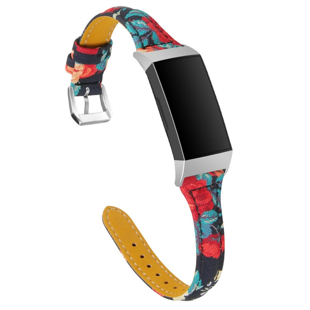 Slidstærk Fitbit Charge 3 Ægte læder Rem - Flerfarvet#serie_2