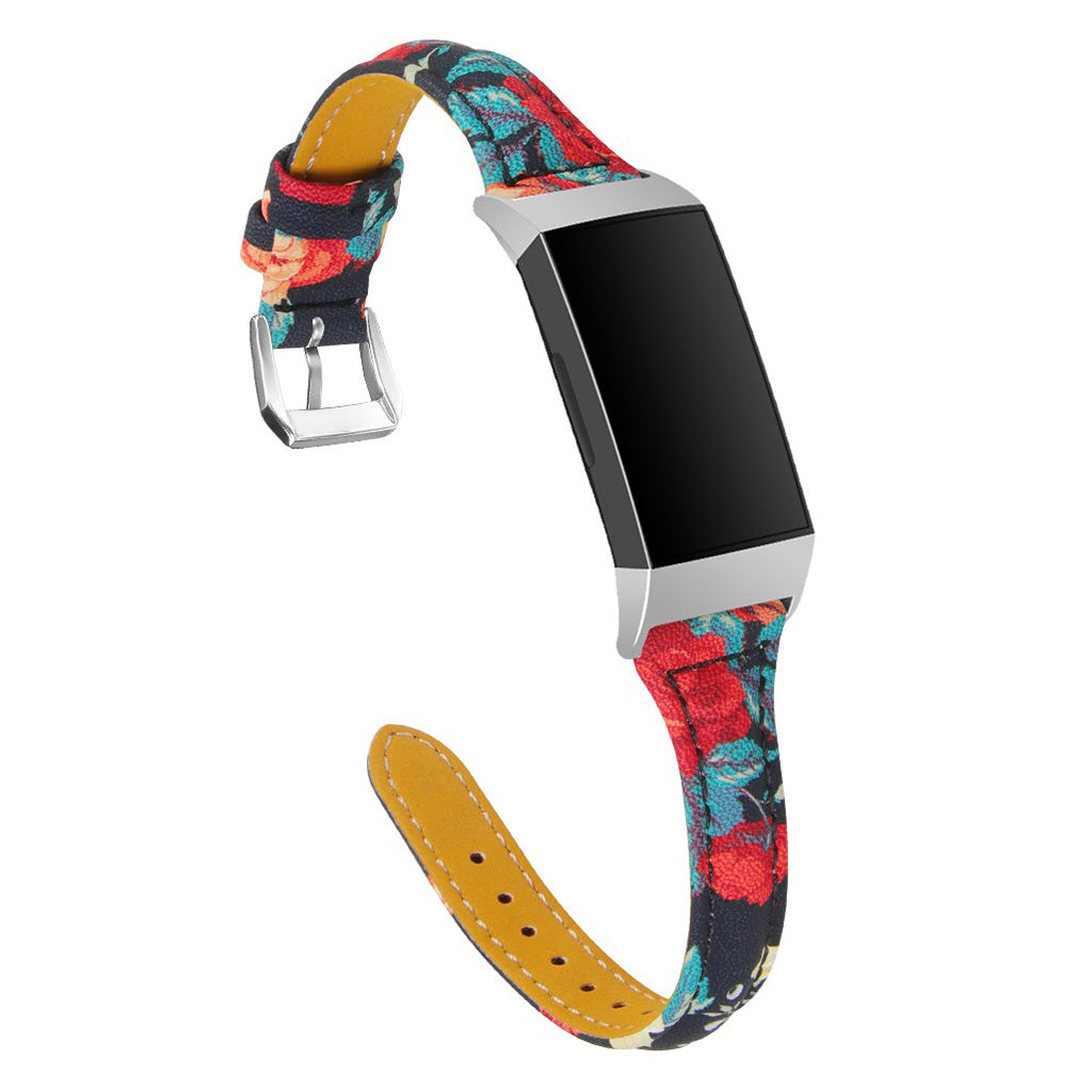 Slidstærk Fitbit Charge 3 Ægte læder Rem - Flerfarvet#serie_2