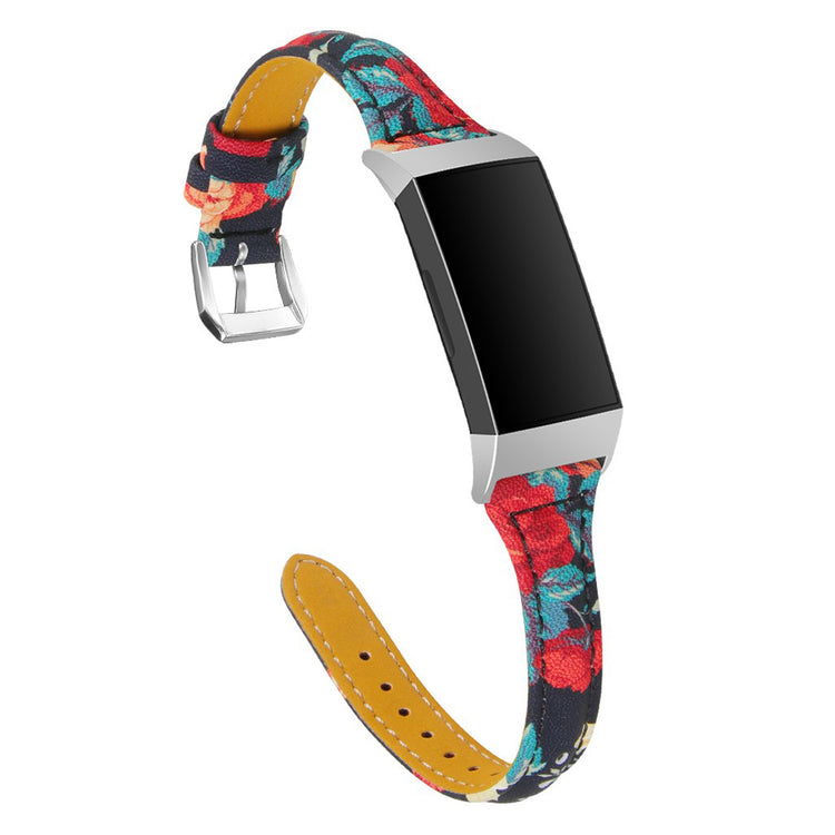 Slidstærk Fitbit Charge 3 Ægte læder Rem - Flerfarvet#serie_2