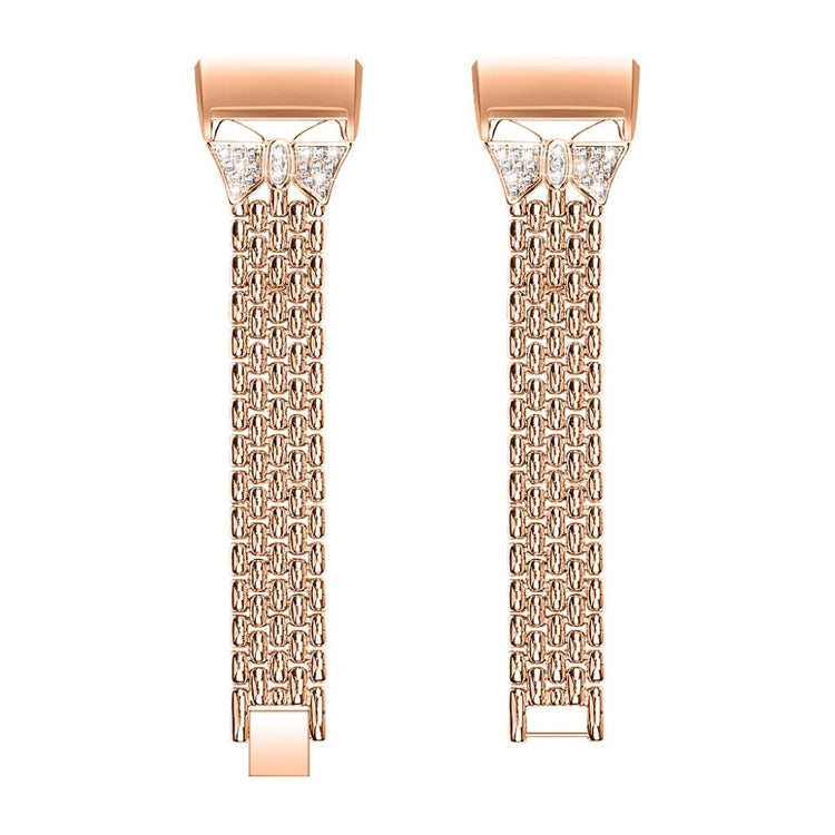 Vildt fantastisk Fitbit Charge 3 Metal og Rhinsten Rem - Guld#serie_4
